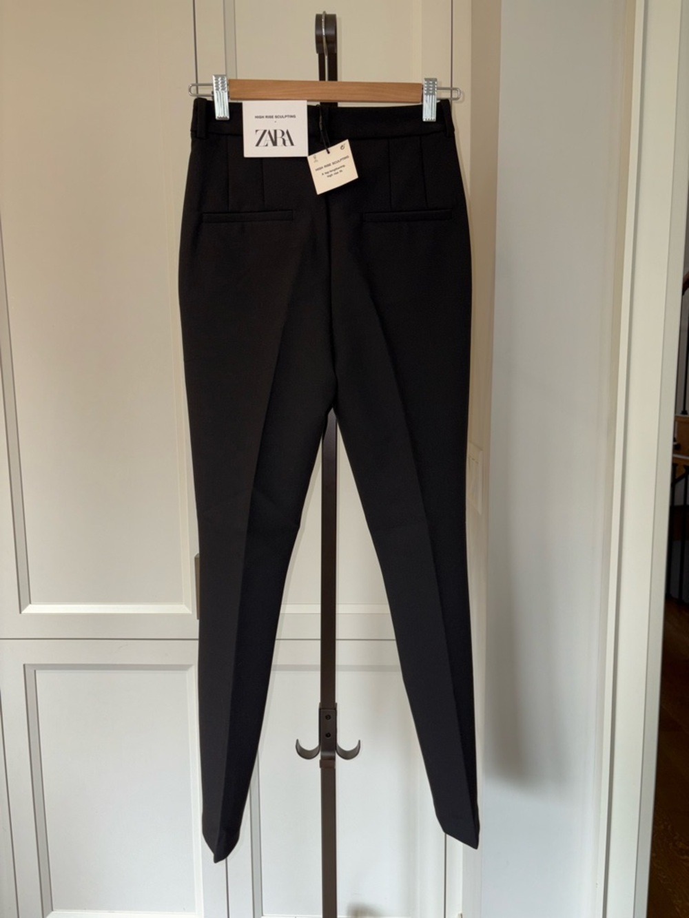 NWT Zara Women’s High Rise Sculpting Black Slim Stretch Dress Pants Size 34 Chic
